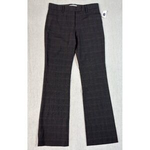 NWT Gap Modern Boot Dress Pants 2R Grey Plaid Low Rise Trouser Inseam 33"